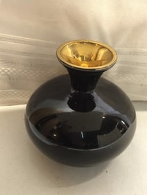 Vtg Red Cased Glass Vase