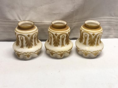 3 Vintage Glass Shades