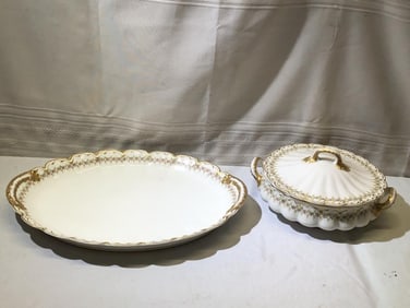 Vtg. Theodore Haviland Limoges Covered Dish and P