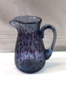 Hand Blown Art Glass Pitcher - Signed