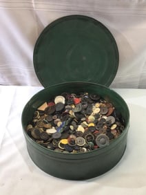 Large Tin With Various Vtg. Buttons