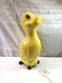 Vtg. Louis Marx Rubber Blow Mold Yellow Duckling