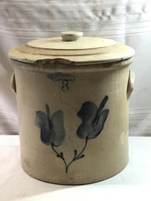 Antique Stoneware Crock W/ unmatched Lid