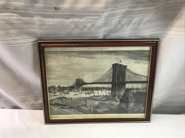 Brooklyn Bridge Framed Engraving