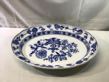 Vtg. Blue Onion Platter