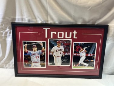 Mike Trout Signed Angels Custom  Framed Photo