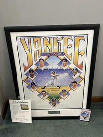 Joe DiMaggio Signed “Yankees Legends?? Custom Frame