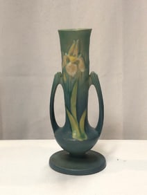 Vtg. Roseville Pottery Iris Bud Vase