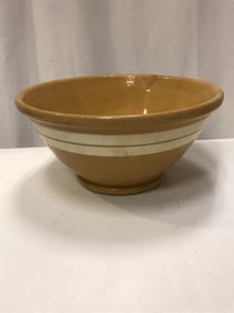 Antique Yelloware Banded Mixing Bowl