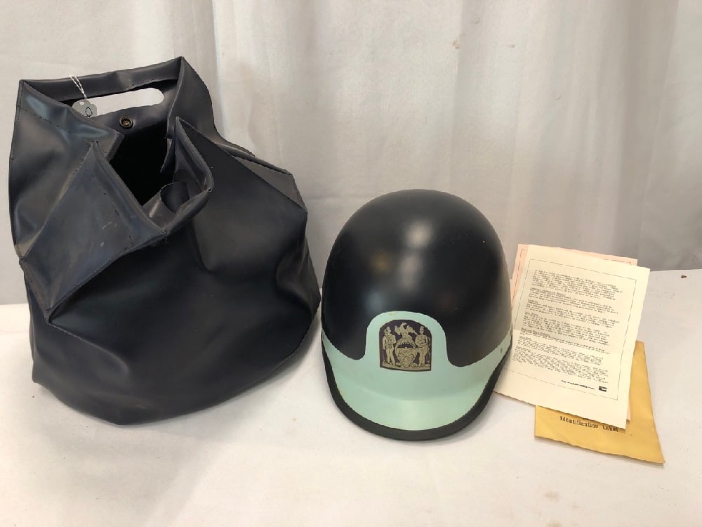 Vtg. NYPD Riot Helmet: Vtg. NYPD Riot Helmet - ILC Industries Inc. ~ Size 6 1/2 - 7 1/8
