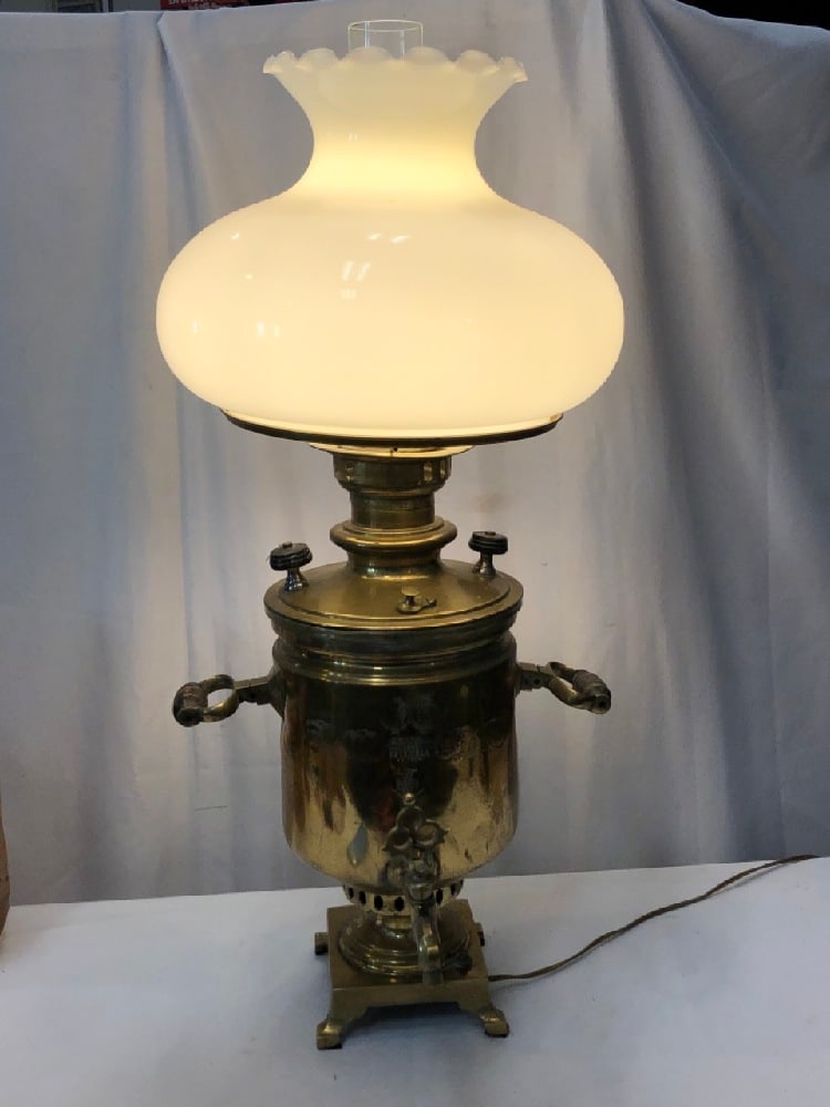 Antique 19th Century electrified Samovar Lamp (1 of 6)