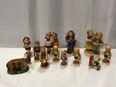 Vtg. Hummel Figurines and paper Mache Nativity Cow