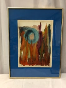 Vtg. Abstract Water Color- Signed