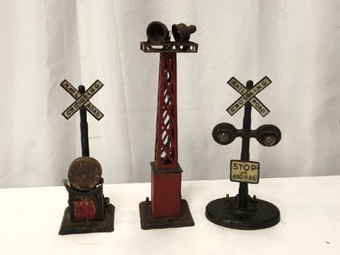 3 Tin/Metal Railroad Signals