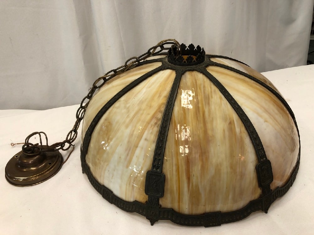Antique Slag Glass Light Fixture (1 of 5)