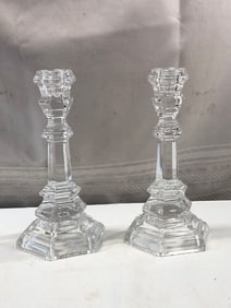 Pr. Tiffany & Co. “Plymouth?? Crystal Candlesticks