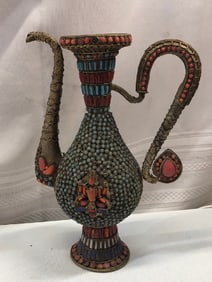 Antique Early 19th Century Handmade Tibetan Pitcher