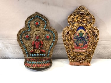 Tibetan Copper/ Buddha and Gold Guilt Crown Leaf