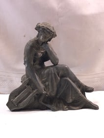Antique Cast Metal Art Nouveau Clock Topper