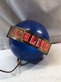 Vtg. Schlitz Beer World Globe Advertising Light