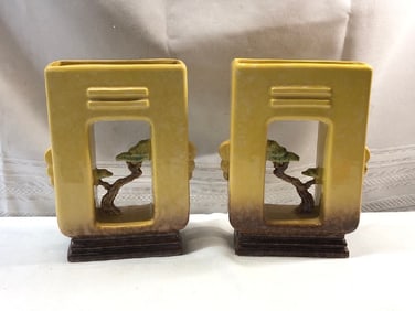 Pr. Vtg. Roseville Ming Tree Pottery Vases