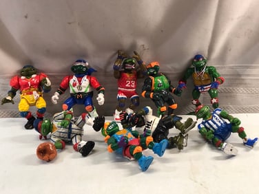 Vtg. 1991 TMNT Sewer Sports All-Stars Action Figures
