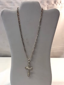 Sterling Crucifix Cross Pendant and Chain