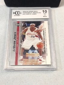 Graded Lebron James 2003-04 Upper Deck Phenomenal Beginning Rookie Card