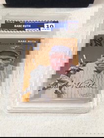 Graded Babe Ruth 2023 Platinum Anniversary Baseball Card
