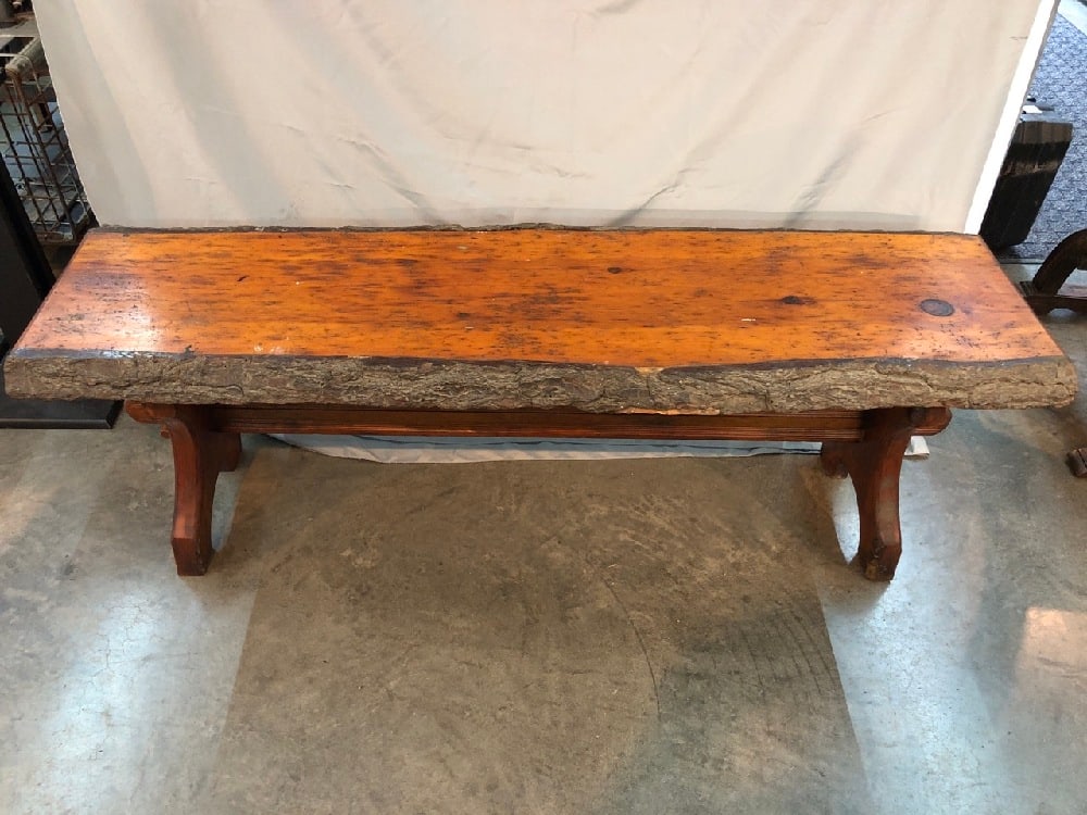 Vtg. Live Edge Handmade Bench (1 of 5)