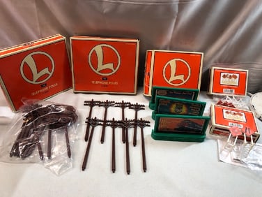 Lionel Telephone Poles, Billboard Signs & Construction Signs