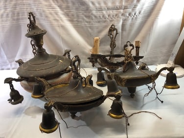 4 Mid Century Light Hanging/ Chandeliers