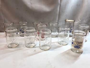 Vtg. Jars With Restaurant Advertising