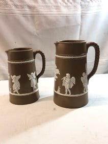 2 Victorian Wedgewood Jasperware Jugs