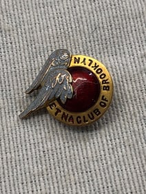 Vtg. Solid Gold Etna Club of Brooklyn Pin