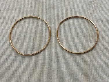 Pr. 14Kt Gold Hoop Earrings