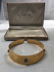 Vtg. 14K Signed GB / Australian Fire Opal Collar Necklace