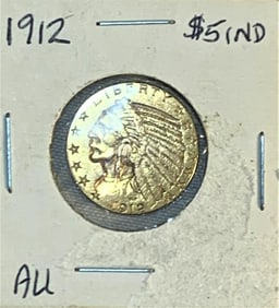 1912 $5. Gold Indian