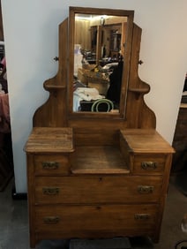 Antique Vanity with Swing Mirror