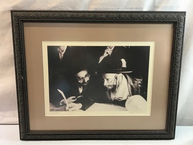 Signed Picture featuring HaRav Ari Waxman Shlita W/ Grandson