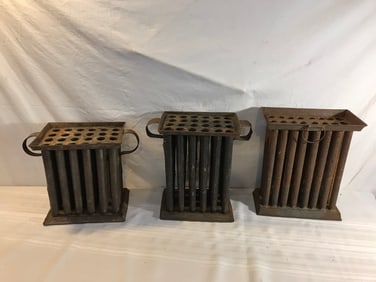 3 Antique Tapered Candlestick Tin Mold