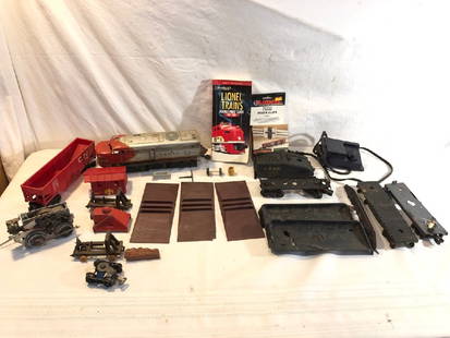 Vtg. Lionel Trains and Accessories: Vtg. Lionel Trains and Accessories including Sante Fe no. 218, Canadian Nation no. 9013, No. 26 Bumper, Track Clips, Pocket Price Guide , Transformer and more