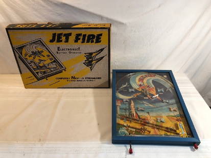 Vtg. 1950’s Jet Fire Electric Pinball Machine: Vtg. 1950’s Jet Fire Electric Pinball Machine - Northwestern Products Co. - In Original Box