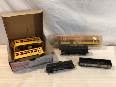 Vtg. Train Cars/Trolleys