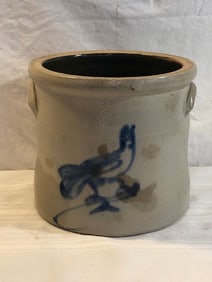 Blue Decorated Salt Glaze 2 Gallon Crock