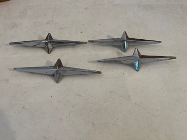4- Vtg Four-Pointed Star Pontiac Emblems