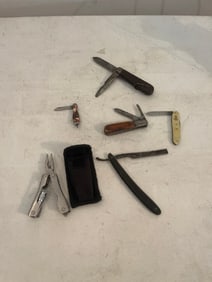 Vtg Knives, Straight Razor, Multi Knife