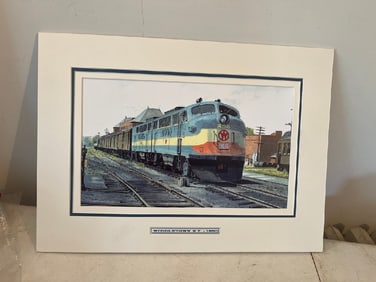 1950 Middletown, NY O&W Railroad Signed Print