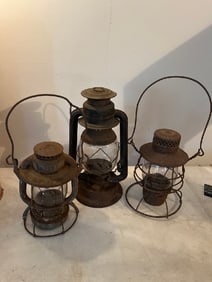 3- Vtg RR Lanterns