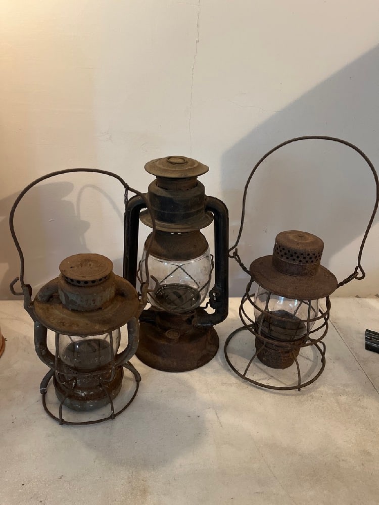 3- Vtg RR Lanterns: 3- Vtg RR Lanterns including Rayo, NY Central with NYC Lines Globe & No. 2 Cold Blast